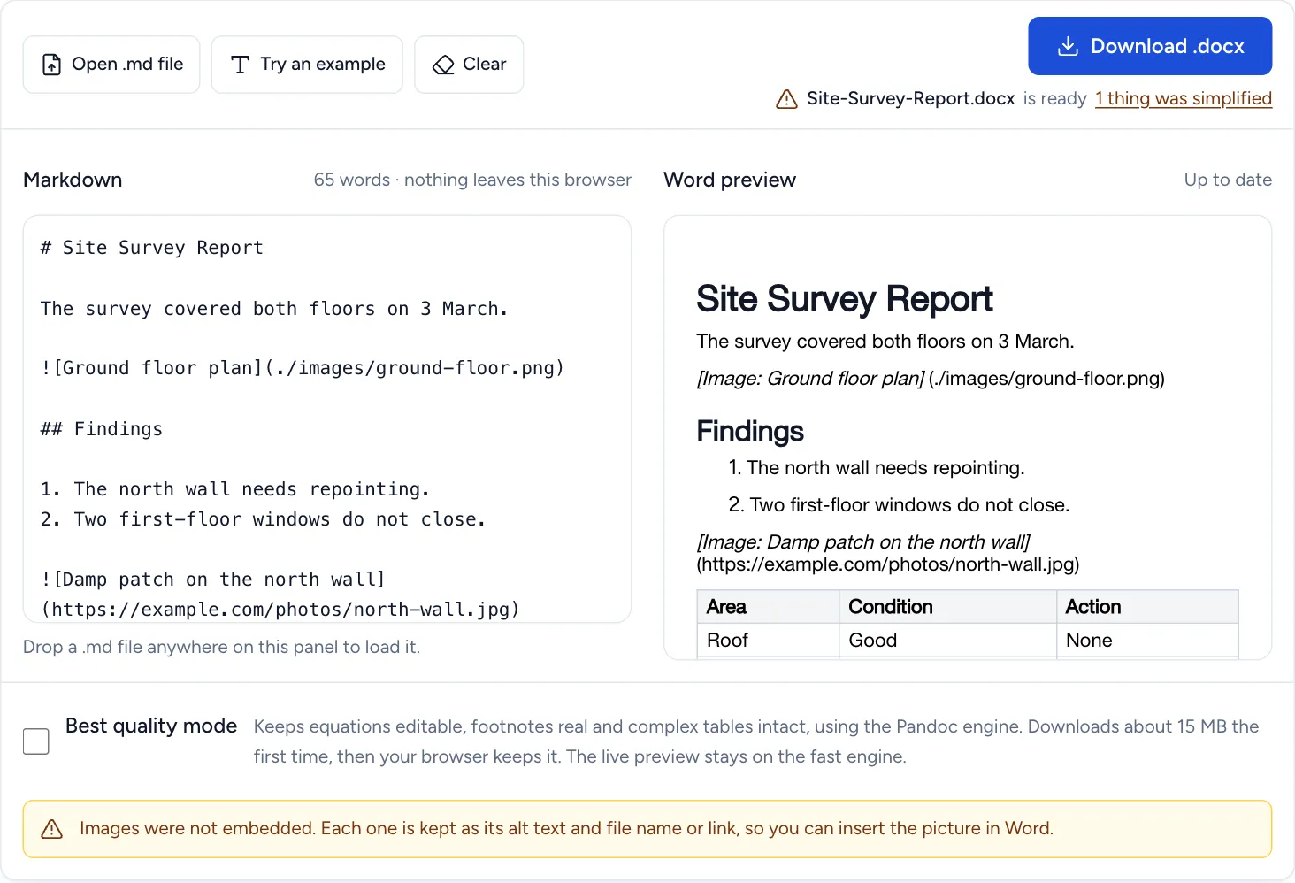 Converting Markdown With Images Into a Word Document